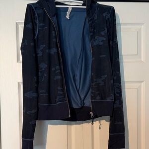 lululemon athletica Dark Blue Camouflage Bomber Jacket